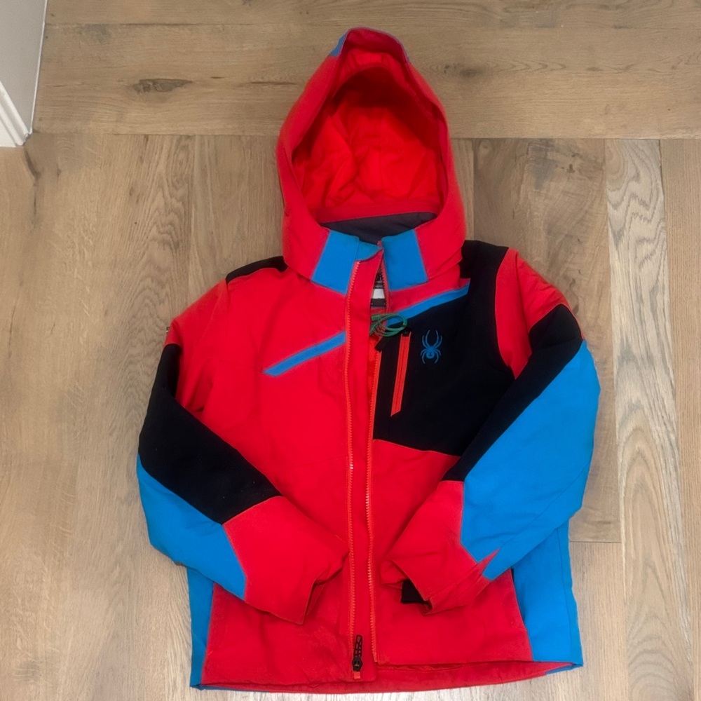 Spyder Kids' Vibrant Red and Blue ski jacket